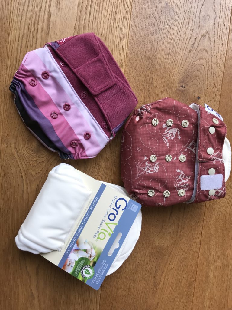 Grovia diapers and insert flat shot